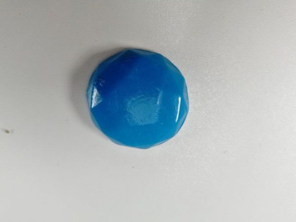 cabochon polimeric rotund fatetat bleu