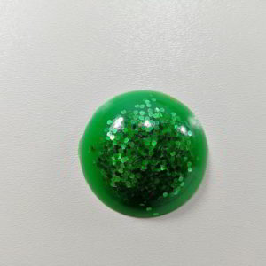 cabochon rasina rotund verde glitter